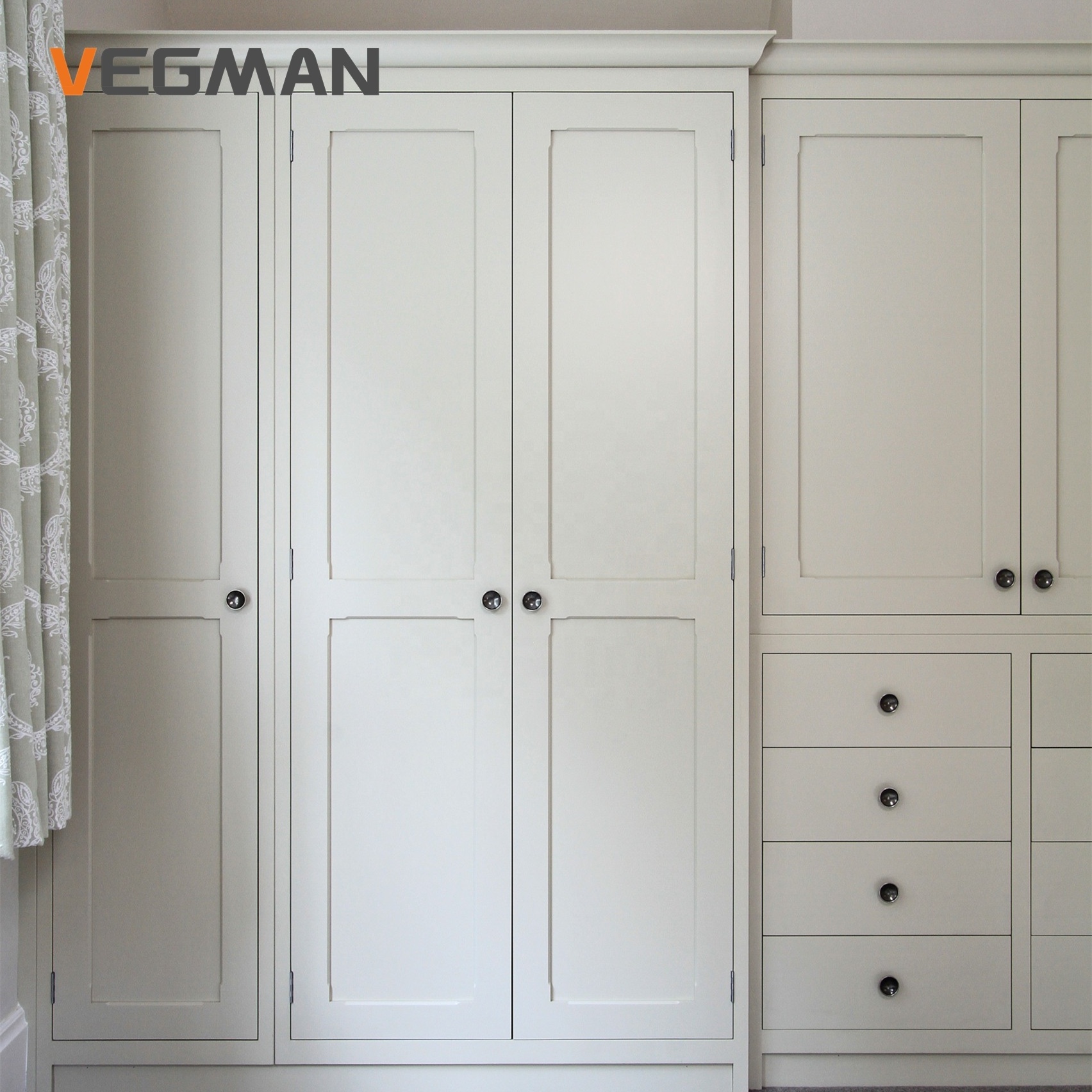 Customized Modular Hotel Bedroom Storage Cabinet Furniture Wooden Contemporary White Armoire Wardrobe Closets Designs