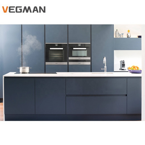 Modern Style Blue Tall Cabinet Design Smart Lacquer Kitchen Cabinet With Island