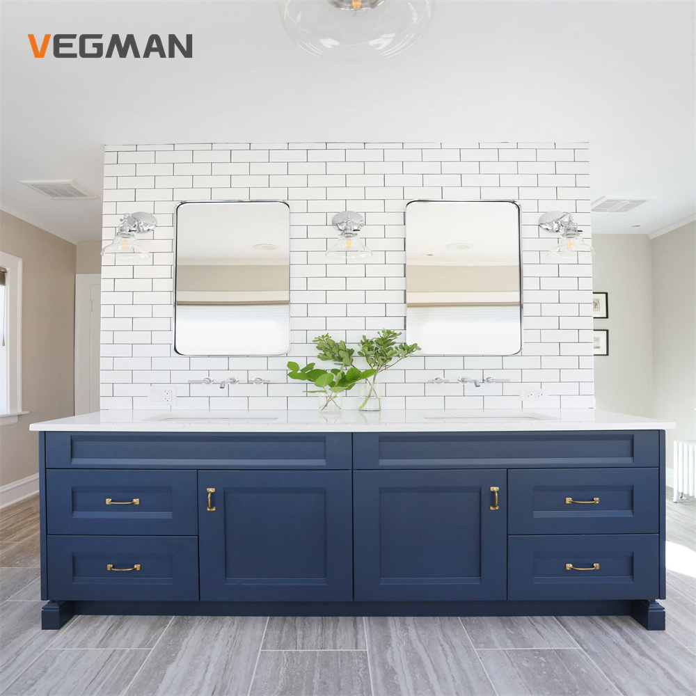 Solid Wood Blue Bathroom Vanities Mirror Bathroom Cabinets From Manufacturer