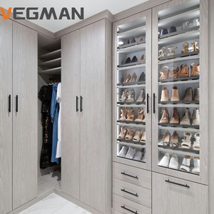 Australian standard walk in wardrobe designs custom carcass closet with shoe rag design