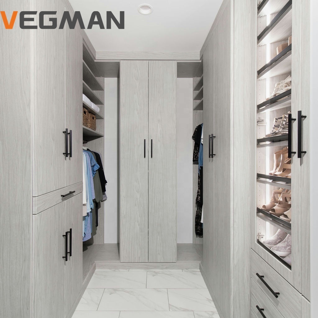 Australian standard walk in wardrobe designs custom carcass closet with shoe rag design