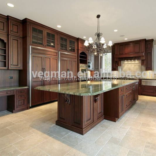 Luxury American kitchen designed by high end solid wood kitchen cabinet