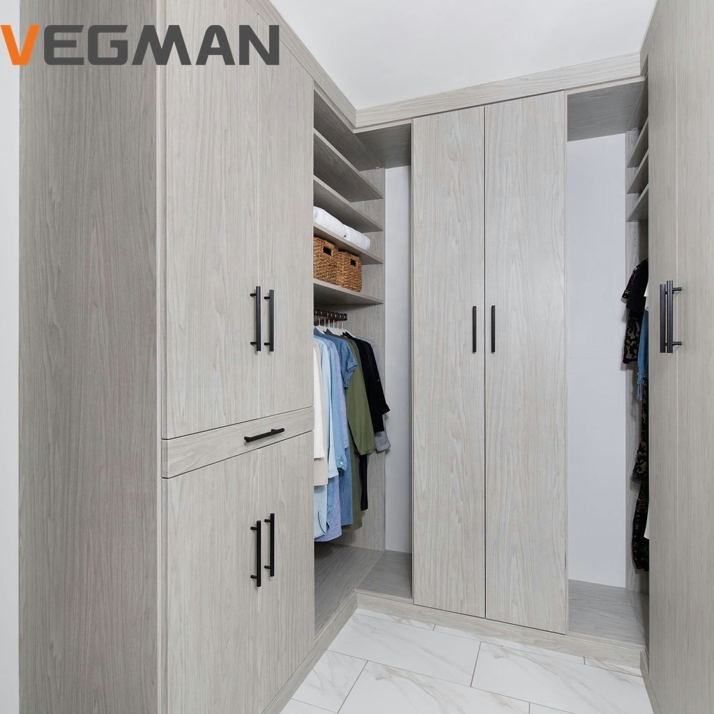 Australian standard walk in wardrobe designs custom carcass closet with shoe rag design