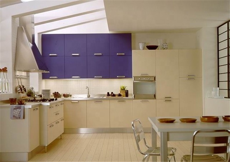 New Model Kitchen Cabinet Modern Pvc Purple Kitchen Cabinet