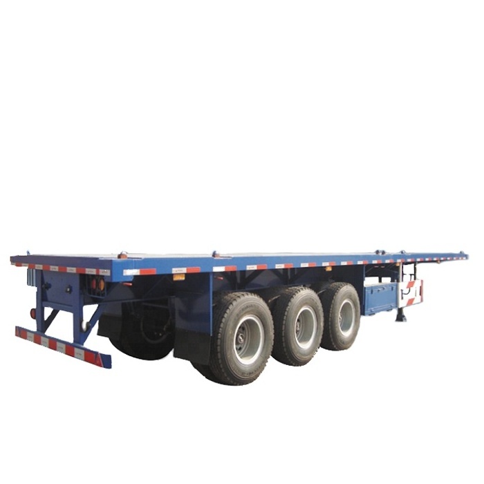 3 Axle 50ton Capacity Flatbed Semi Trailer with Twist Lock