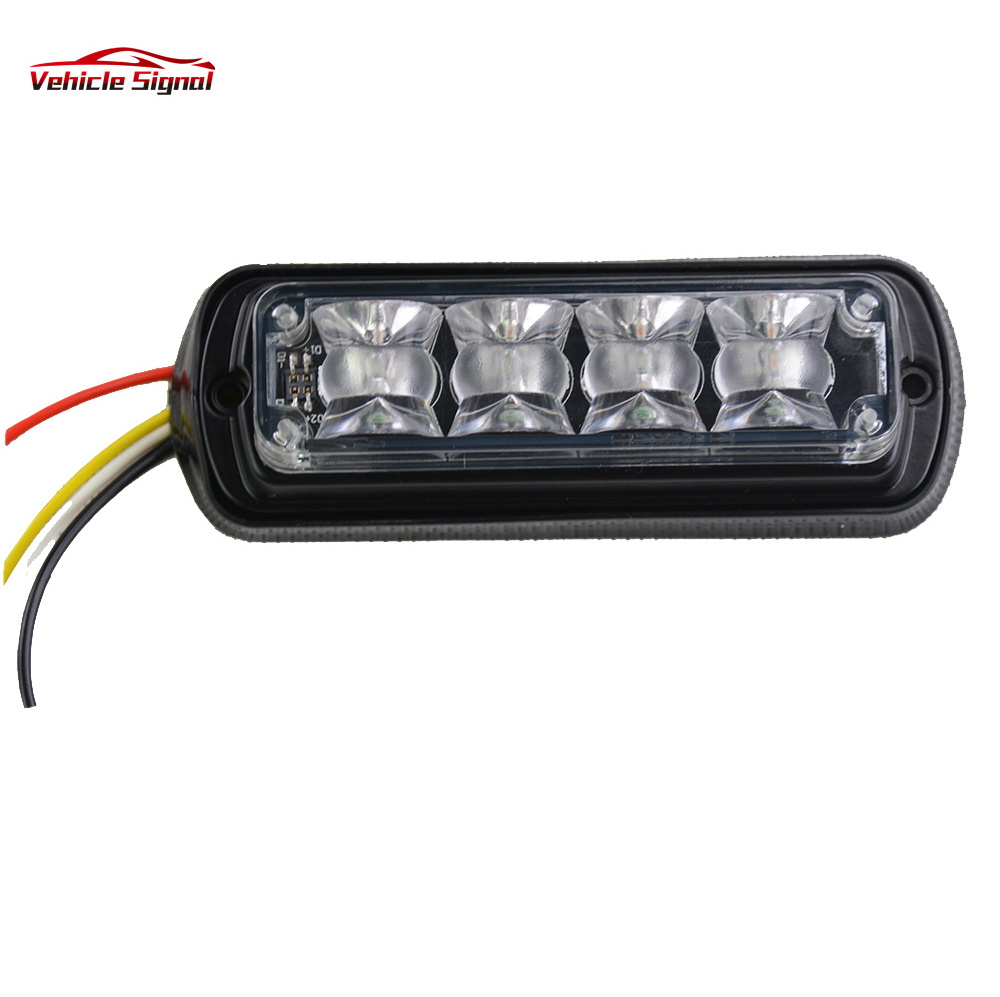 12W Emergency Warning Dash Deck Led Light High quality Amber led Strobe Grille lights for Emergency Vehicles