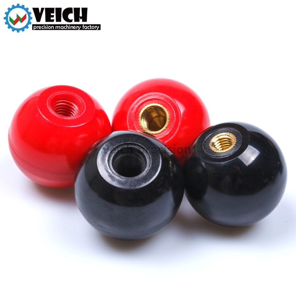 M4~ M16 Industrial Black Red Adjustable Grip Handle Ball Knobs Of Furniture Or Machine Tool Replacement