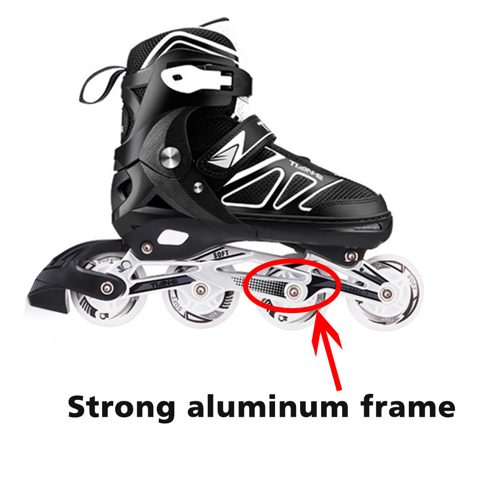 Hot Selling Semi soft Adjustable Kids Adult Roller skates PU Wheels Inline Skates