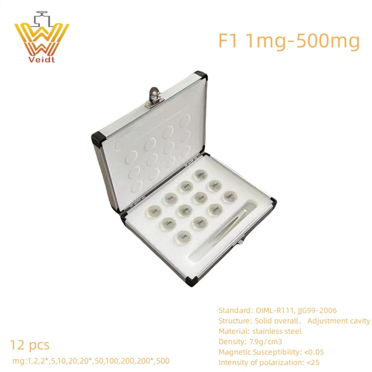 Veidt Weighing OIML F1 Class Standard Weight Kit 1mg-2kg Unit Weight Stainless Steel Weight Mass Set