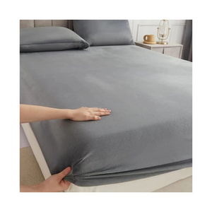 Protector De Colchon Impermeable Fitted Bed Sheet Velvet Fleece Waterproof Mattress Protector