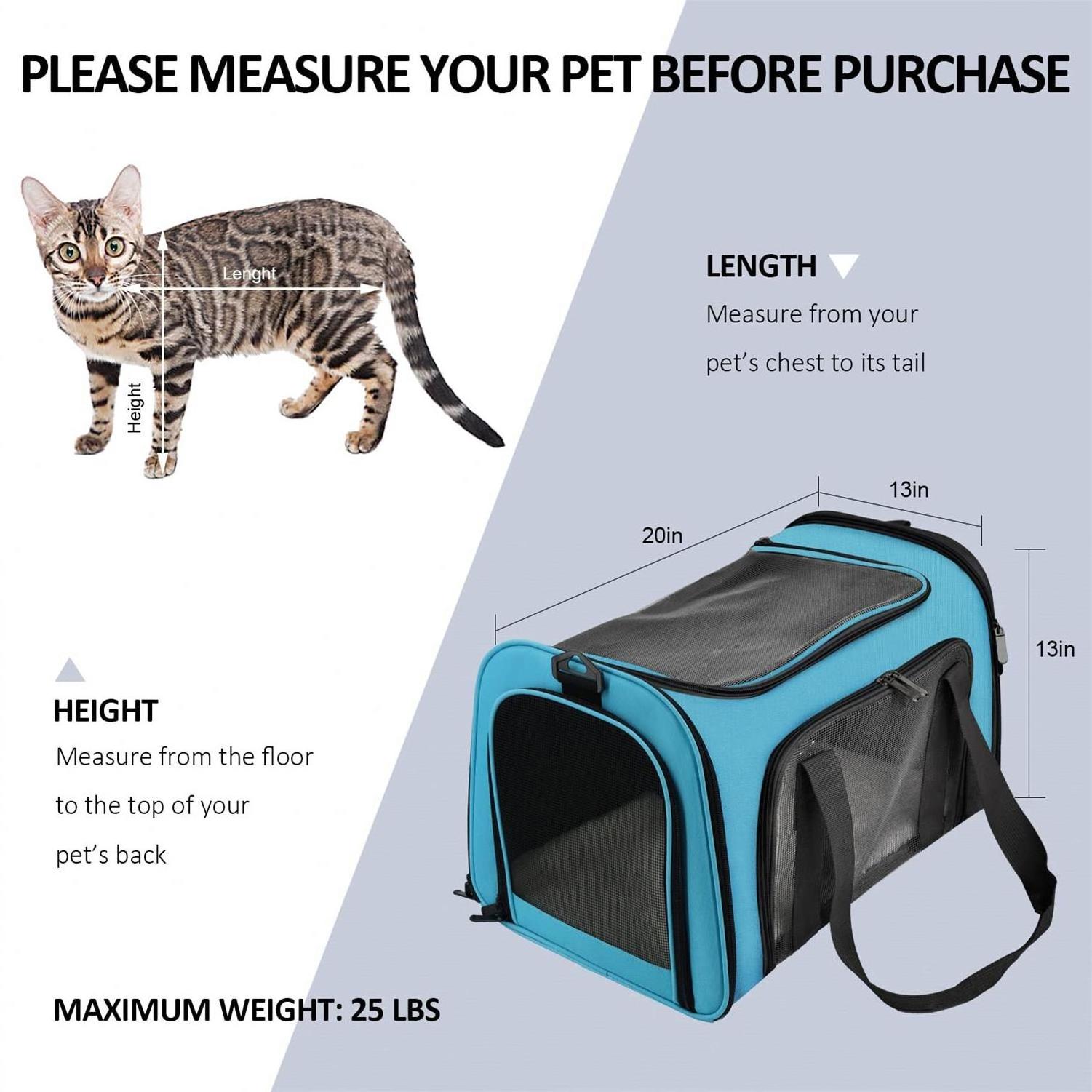 Durable Expandable Airline Approved Cat Dog Shoulder Bag Solid for Travel Oxford Pet Cages Hot Sale High Quality Carrier