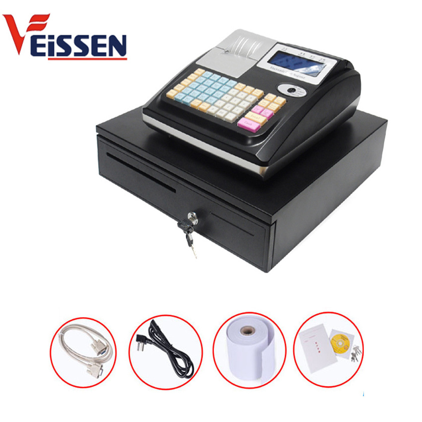 Veissen electronic cash register 57mm 1-station Thermal Printer Electronic Cash Register with cash drawer