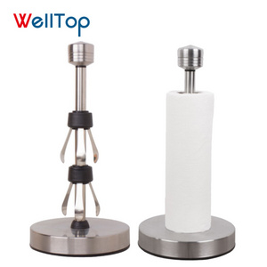 WELLTOP Kitchen Stainless Steel Paper Towel Holder One Headed Tear Off Standing Toilet Paper holder VT-19.001