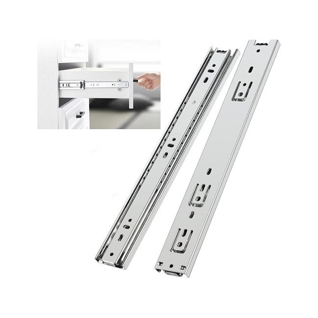 15.046 Soft Close Drawer Slide Full Extension Drawer Slides Side Mount 14 16 18 20 22 24 Inch Ball Bearing Metal Drawer Slides