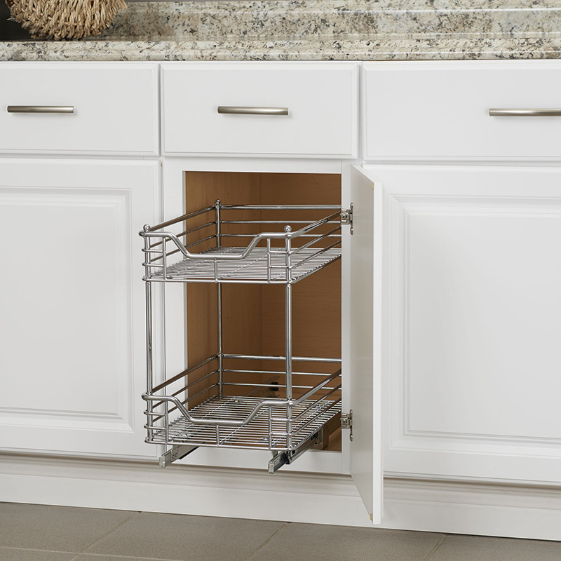 VT-09.033 Stainless Steel Kitchen Cabinet  Pullout Tray Soft Close Corner Pull Out Basket for Kitchen