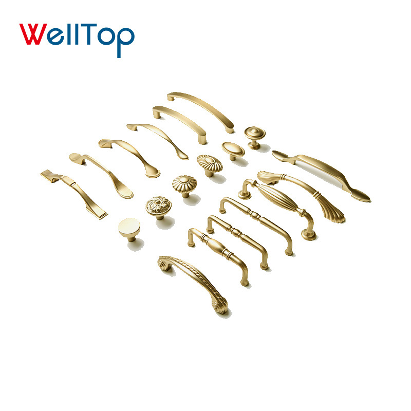 Good Quality Zinc Alloy Metal Gold Cabinet Handle Kitchen Plate Wardrobe Door Handles Dresser Pulls VT-01.206