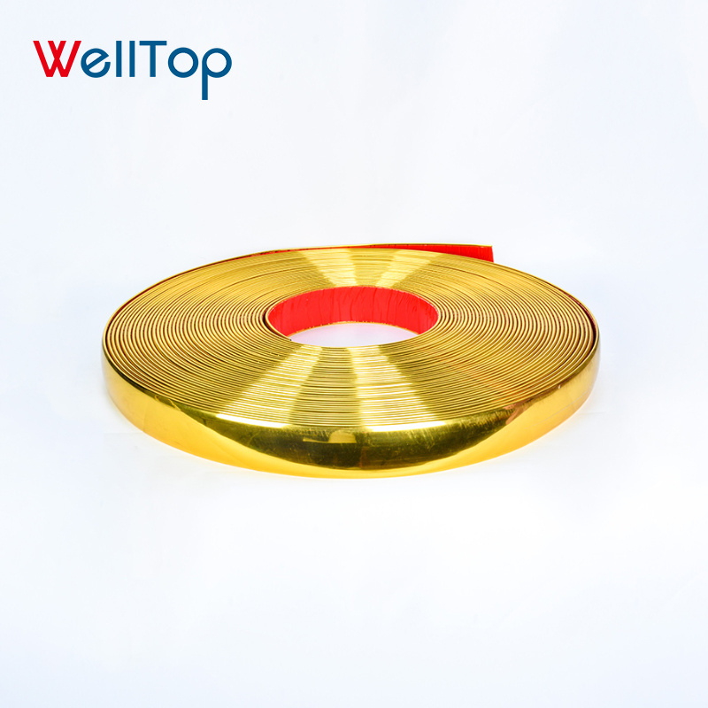 Custom Metallic Brushed Golden Decorative Glue for Pvc Edging Banding Tape Trim Strip Exquisite Edge Banding 17.019