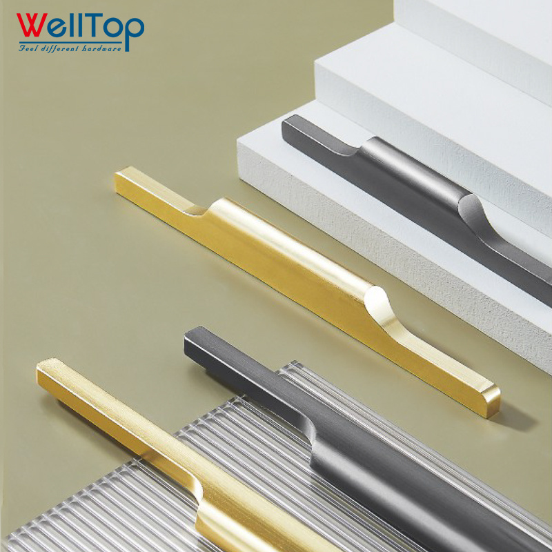 A-11  WELLTOP Hot Sale Manufacturer Low Price Aluminum Handles Cabinet Aluminum Door Handle Pull for Kitchen