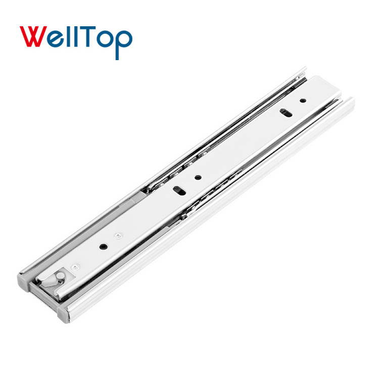 WELLTOP Mute Drawer Track Slide Guides Rail Kitchen Cupboard Stainless Steel Drawer Slide Rail    VT-15.008