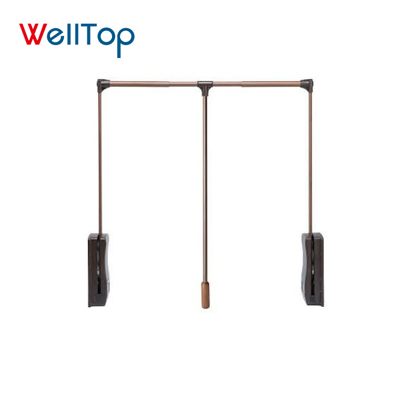 VT-10.137 Wardrobe Accessories Hardware Pull Down Closet Rod Lifting Wardrobe Soft Close Hydraulic Metal Clothes Hangers