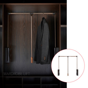 VT-10.137 Wardrobe Accessories Hardware Pull Down Closet Rod Lifting Wardrobe Soft Close Hydraulic Metal Clothes Hangers