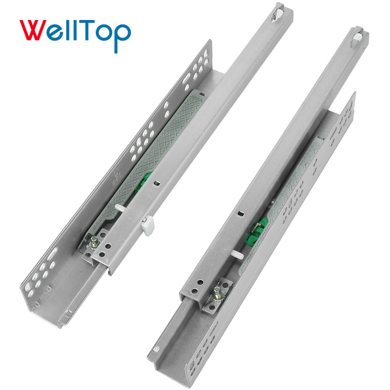 2 Fold concedde plastic drawer slide rail parts for hardware 15.010