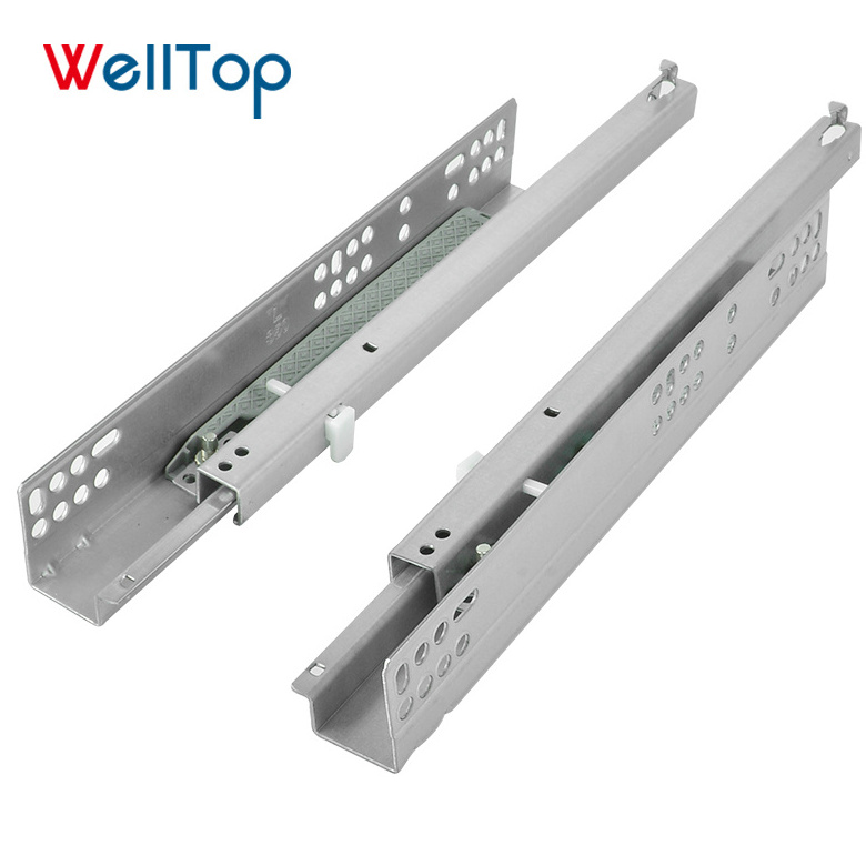 2 Fold concedde plastic drawer slide rail parts for hardware 15.010