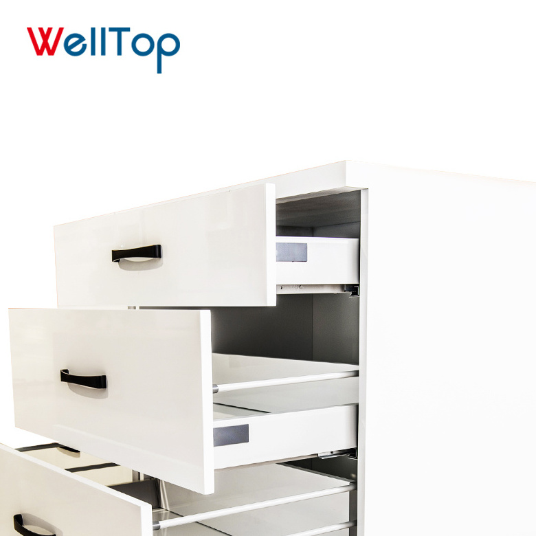 Full Extention furniture Slides with high-top and low-top rail Metal Box Drawer Slide VT-15.014