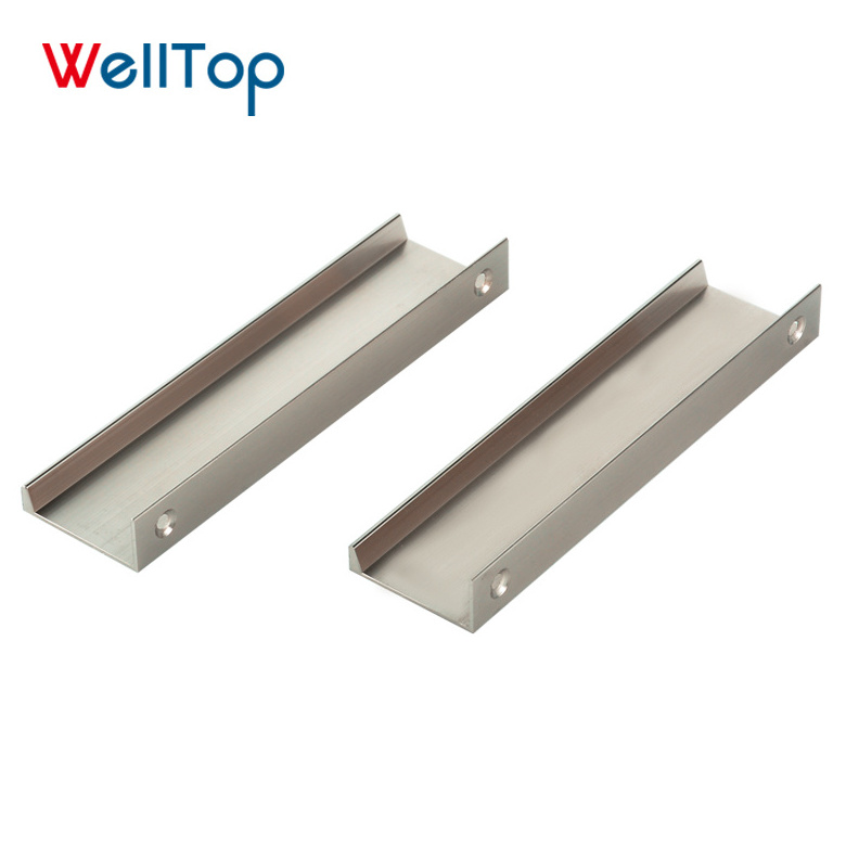 WELLTOP Best Sale 32Mm Kitchen Cabinets Door Drawer Knobs Invisible Flat Pull Handle VT-01.073