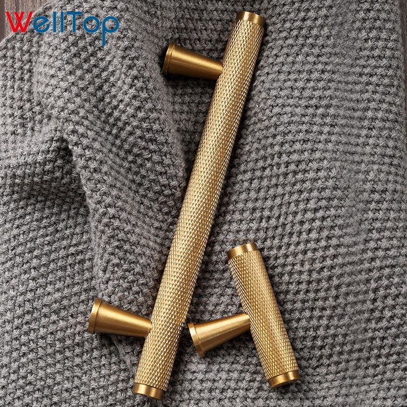 Furniture Drawer Kitchen Cabinet Rose Gold Color Brass Cupboard Door Handles and Knobs VT-01.168