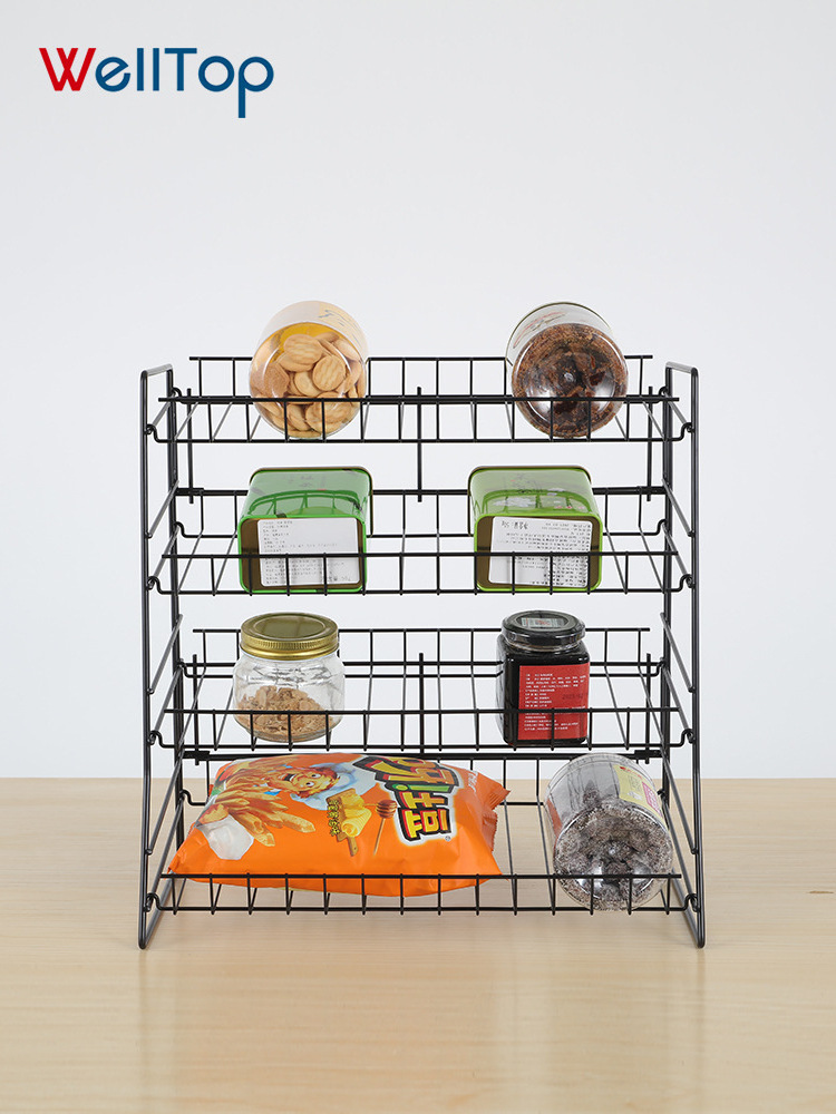 Kitchen Storage Rack Creative Fruit and Vegetable Detachable Storage Basket Iron Mesh Oil, Sauce, Salt Seasoning Storage Shelf