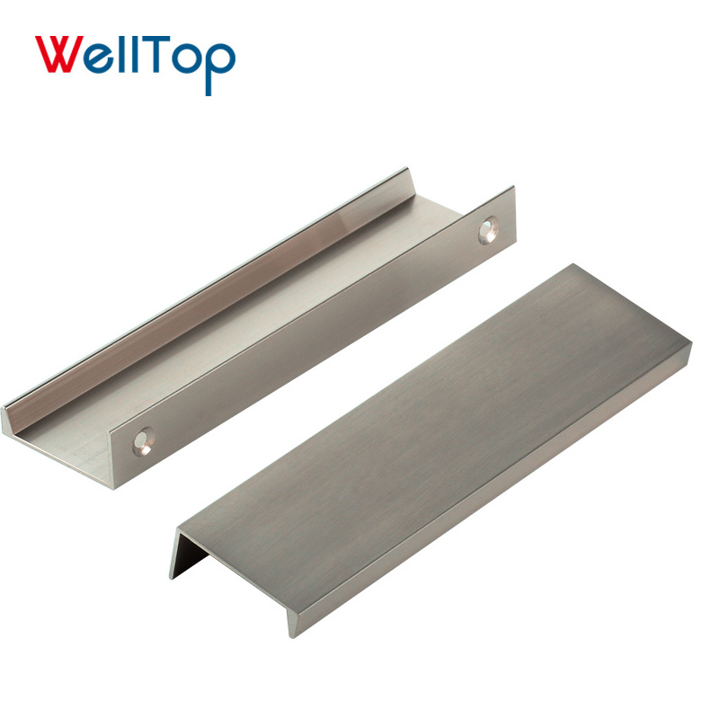 WELLTOP Best Sale 32Mm Kitchen Cabinets Door Drawer Knobs Invisible Flat Pull Handle VT-01.073