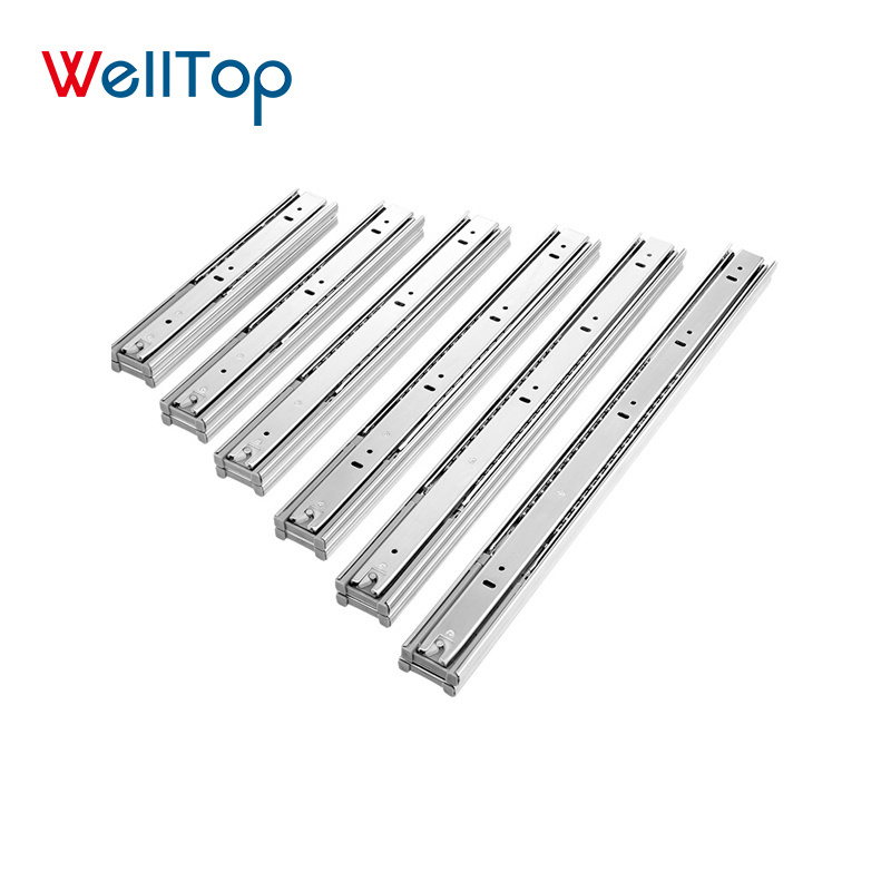 WELLTOP Mute Drawer Track Slide Guides Rail Kitchen Cupboard Stainless Steel Drawer Slide Rail    VT-15.008