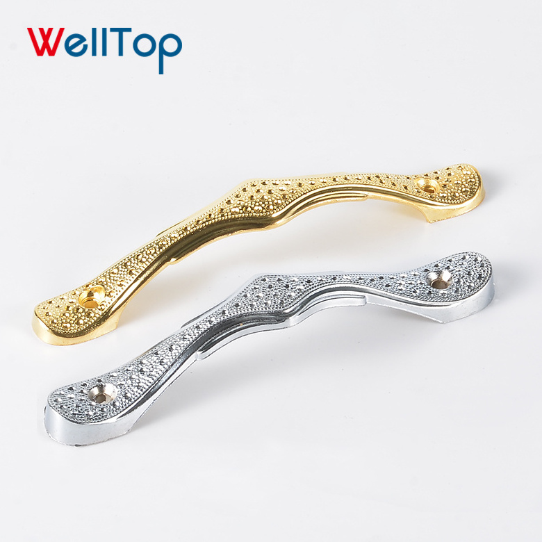 Modern Kitchen Cabinet Gold Cupboard Drawer Handle Plated Door Pull Gold Zinc Alloy Handle Knobs VT-01.060