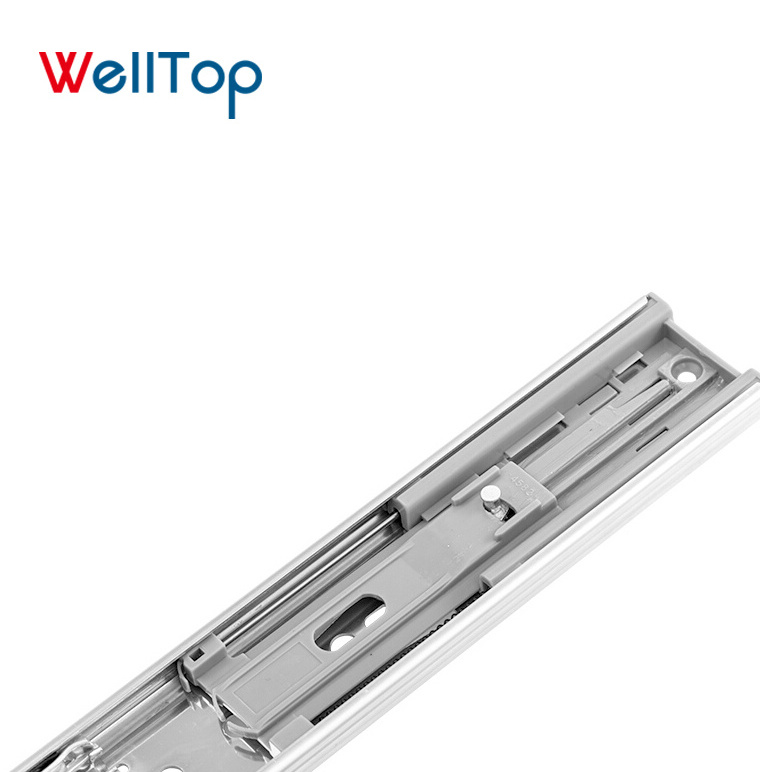 WELLTOP Mute Drawer Track Slide Guides Rail Kitchen Cupboard Stainless Steel Drawer Slide Rail    VT-15.008