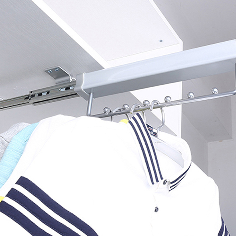 Clothes Hanger Wardrobe Hanging poles Telescopic Top-mounted rail Hanger Hardware Accessories Rod Wardrobe Hanging Rod VT-10.019