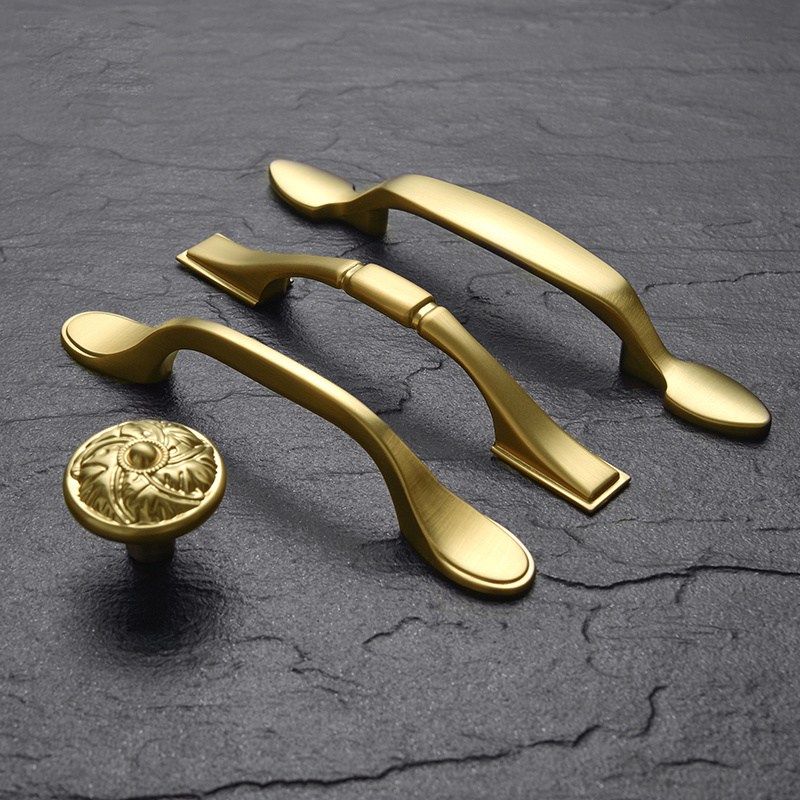 Good Quality Zinc Alloy Metal Gold Cabinet Handle Kitchen Plate Wardrobe Door Handles Dresser Pulls VT-01.206