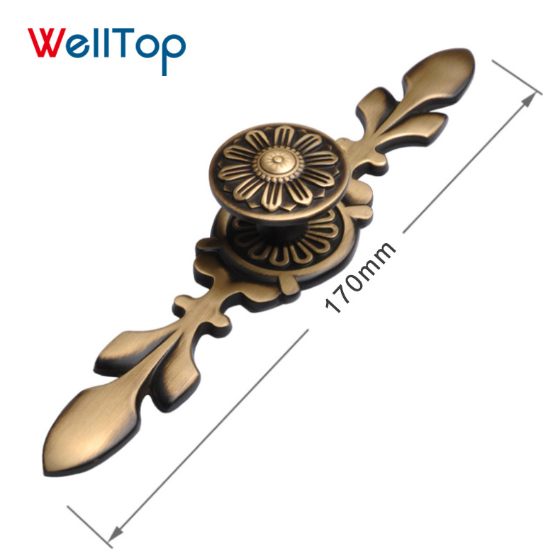 Furniture Kitchen Vintage Handle Pulls Iron Cast Antique Style Classic Cabinet Door Brass Pull Handles Knob VT-01.157