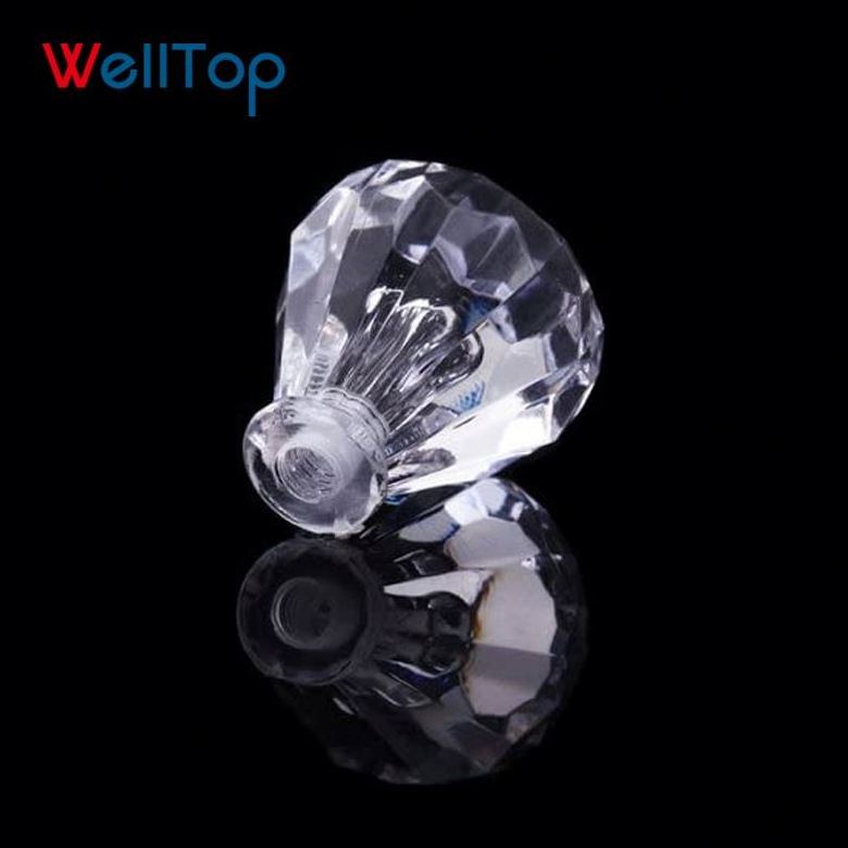 WELLTOP Kitchen Furniture Clear Faceted Small Drawer Pull Handles Knob Cupboard Cabinet Pull Handle VT-01.139