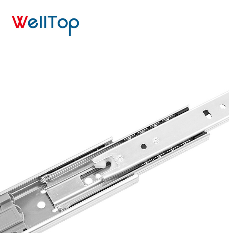 WELLTOP Mute Drawer Track Slide Guides Rail Kitchen Cupboard Stainless Steel Drawer Slide Rail    VT-15.008