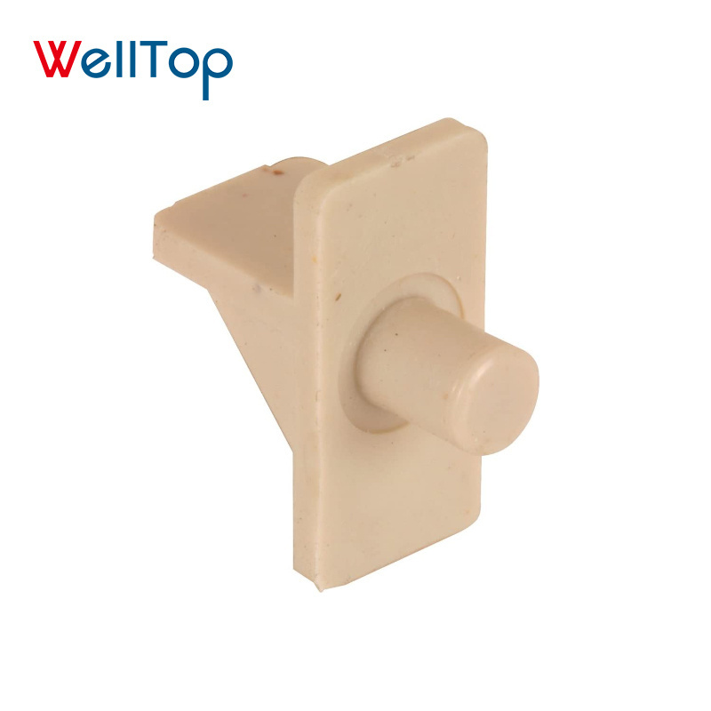 WELLTOP 14.108 Low Price Furniture Hardware Accessories 1/4 Inch Clear White Plastic Clips Wardrobe Shelf Support Peg for Cabine