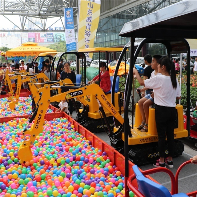 China supplier VEKAIN kids mini electric kids excavator rides! Amusement park rides kids toy games electric mini excavator