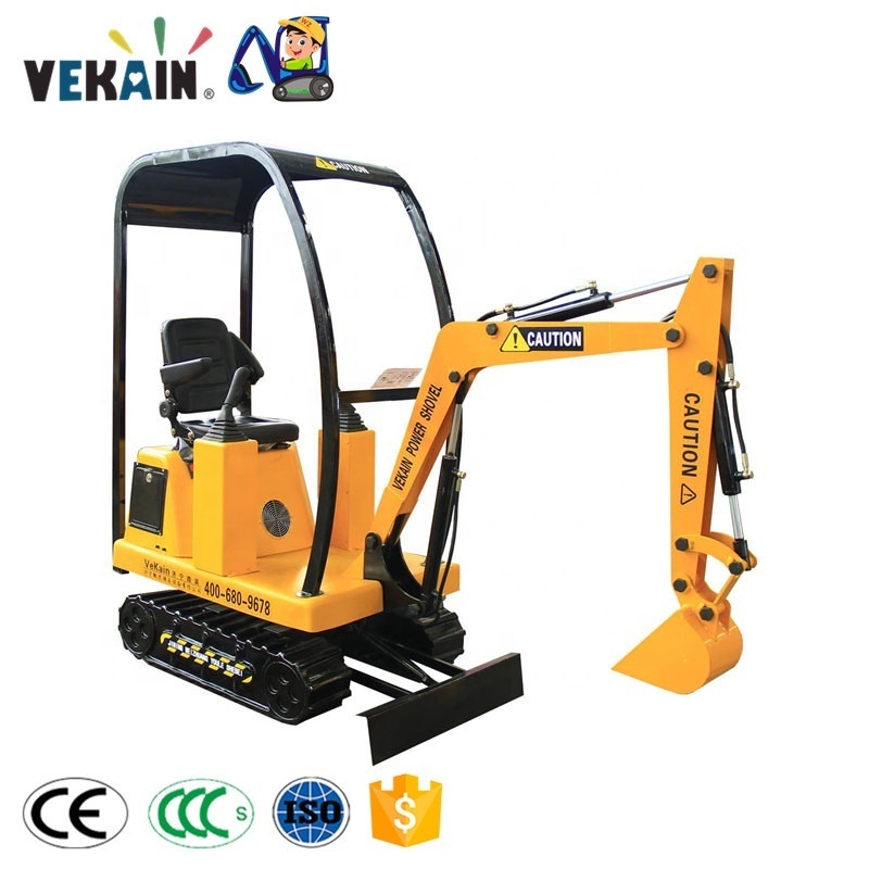 China supplier VEKAIN kids mini electric kids excavator rides! Amusement park rides kids toy games electric mini excavator