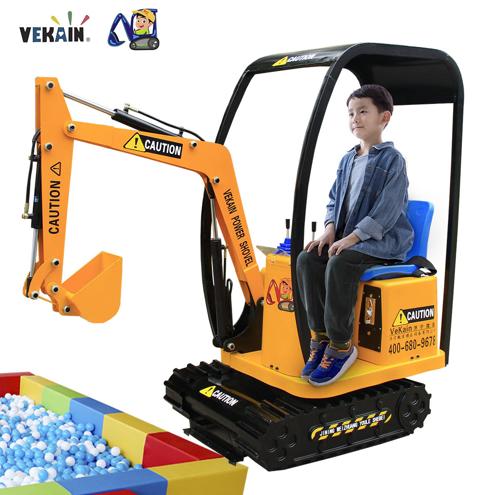 Factory Price Indoor Fiberglass Kids Ride-on Excavator Toy Remote Control Sliding Car Excavator Gift for Boys