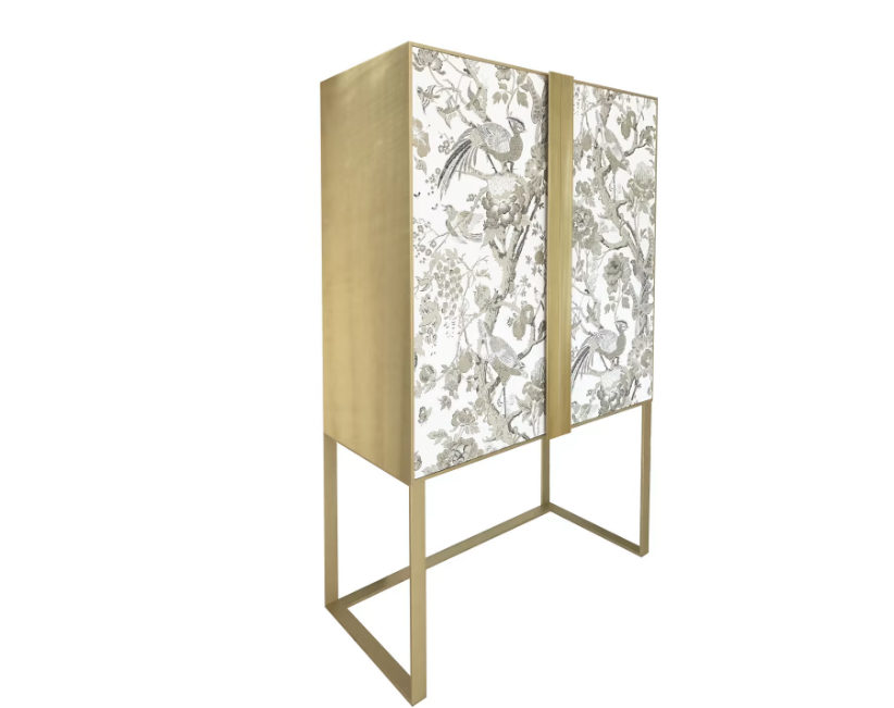 Modern embroidery cabinet face pure copper cabinet body frame high foot display cabinet