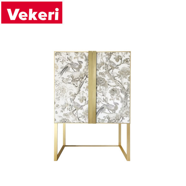 Modern embroidery cabinet face pure copper cabinet body frame high foot display cabinet