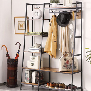 Hall Tree with Storage Shoe Rack for Entryway, Large Coat Rack Shoe Bench with Garment Rack & Hooks