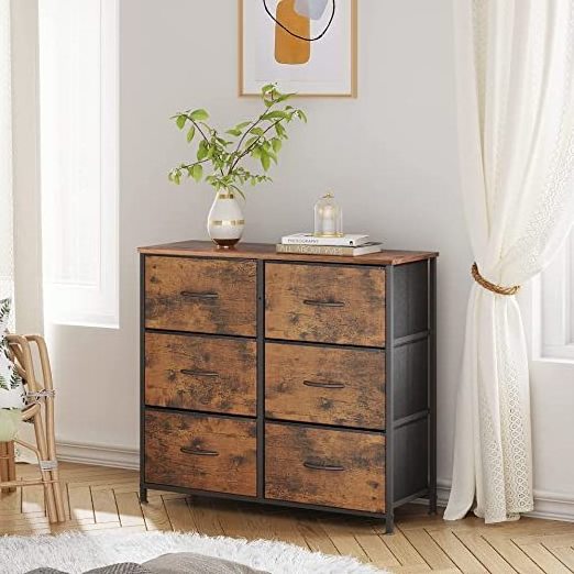 Vekin modern 6 drawers of chest dresser wooden double wardrobe bedroom armoire salon living room furniture drawers cabinet