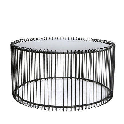 Vekin Customizable simple restaurant round hollow iron wire coffee table bedroom end table living room sofa side table