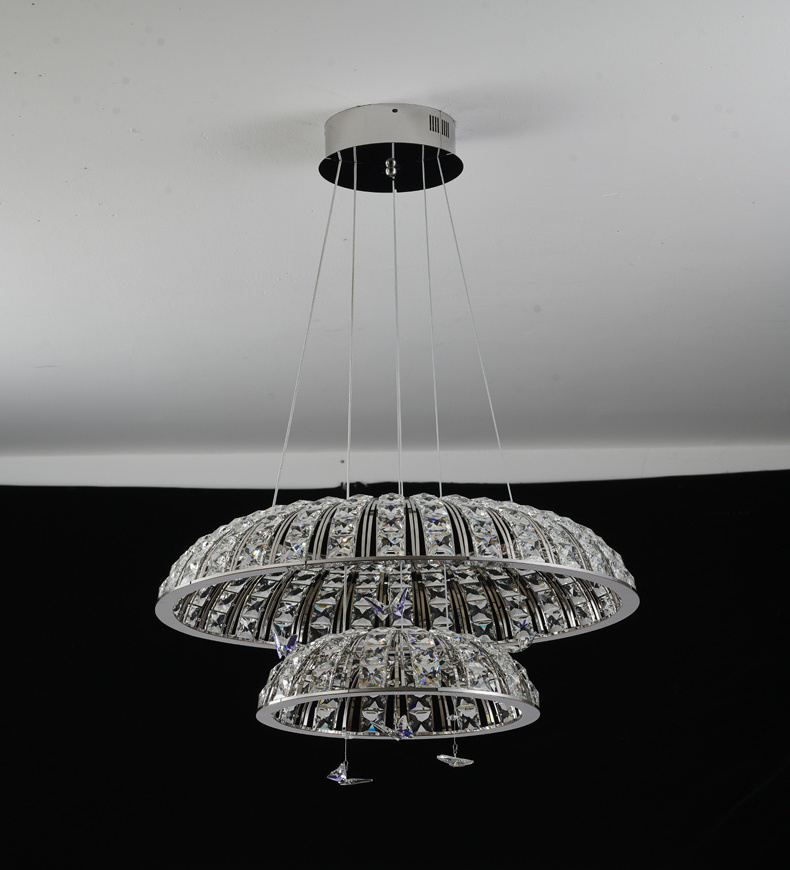 Modern LED crystal chandelier Led Round Pendant Lights luxury stainless steel chandelier for living room dining room